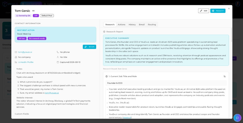 Lead research report on the record