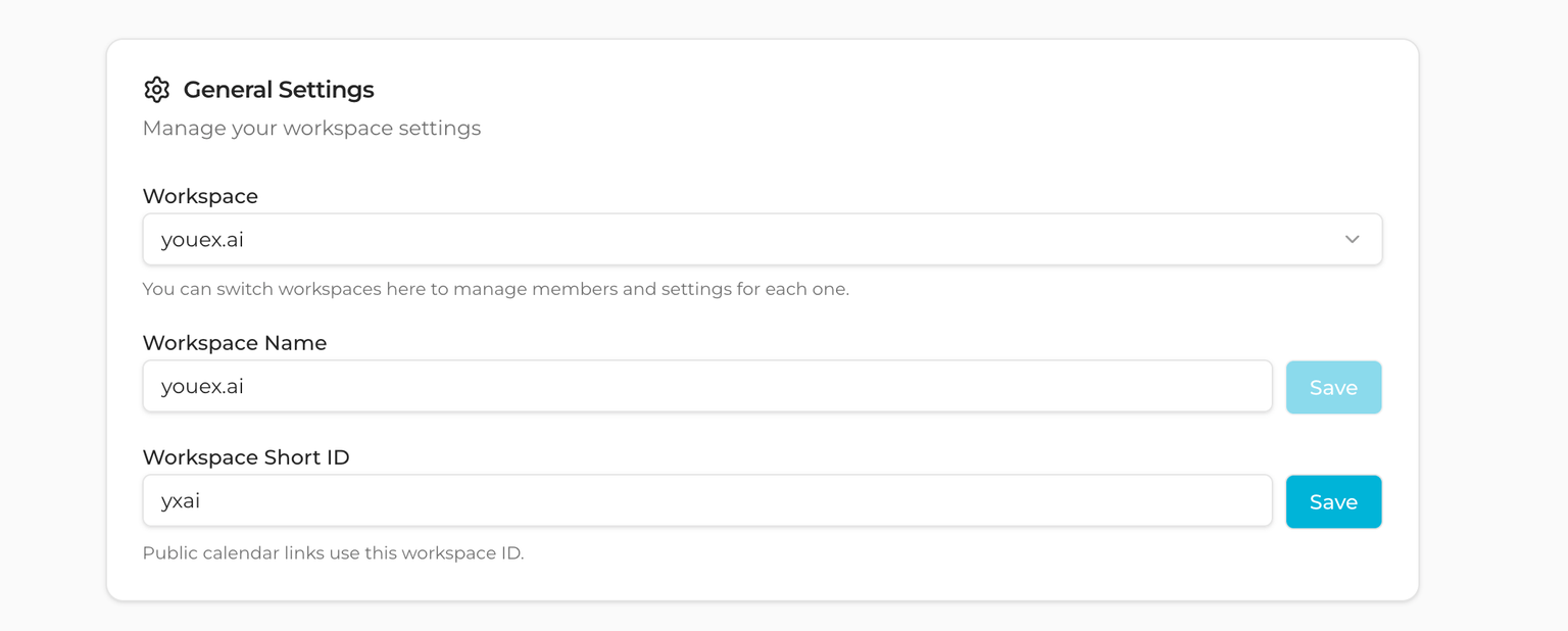 Admin general settings
