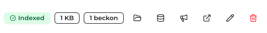 Knowledge page beckon button