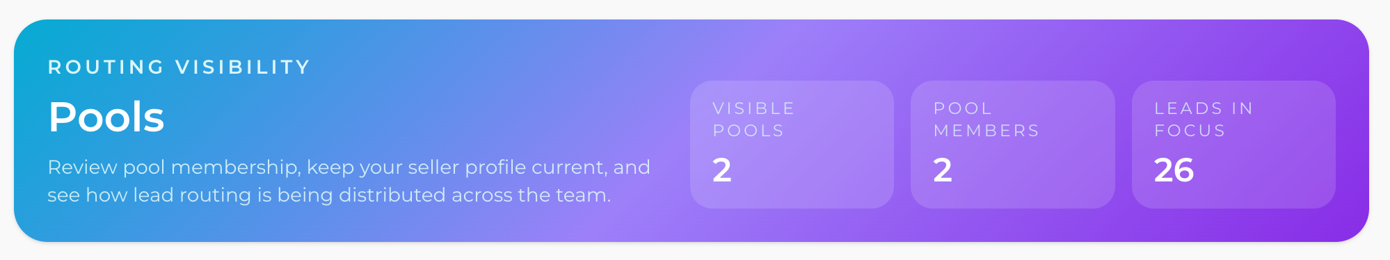 Routing pools configuration
